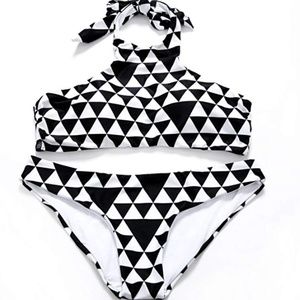 Vintage Halter Bikini Set Swimsuit Push Up NWOT